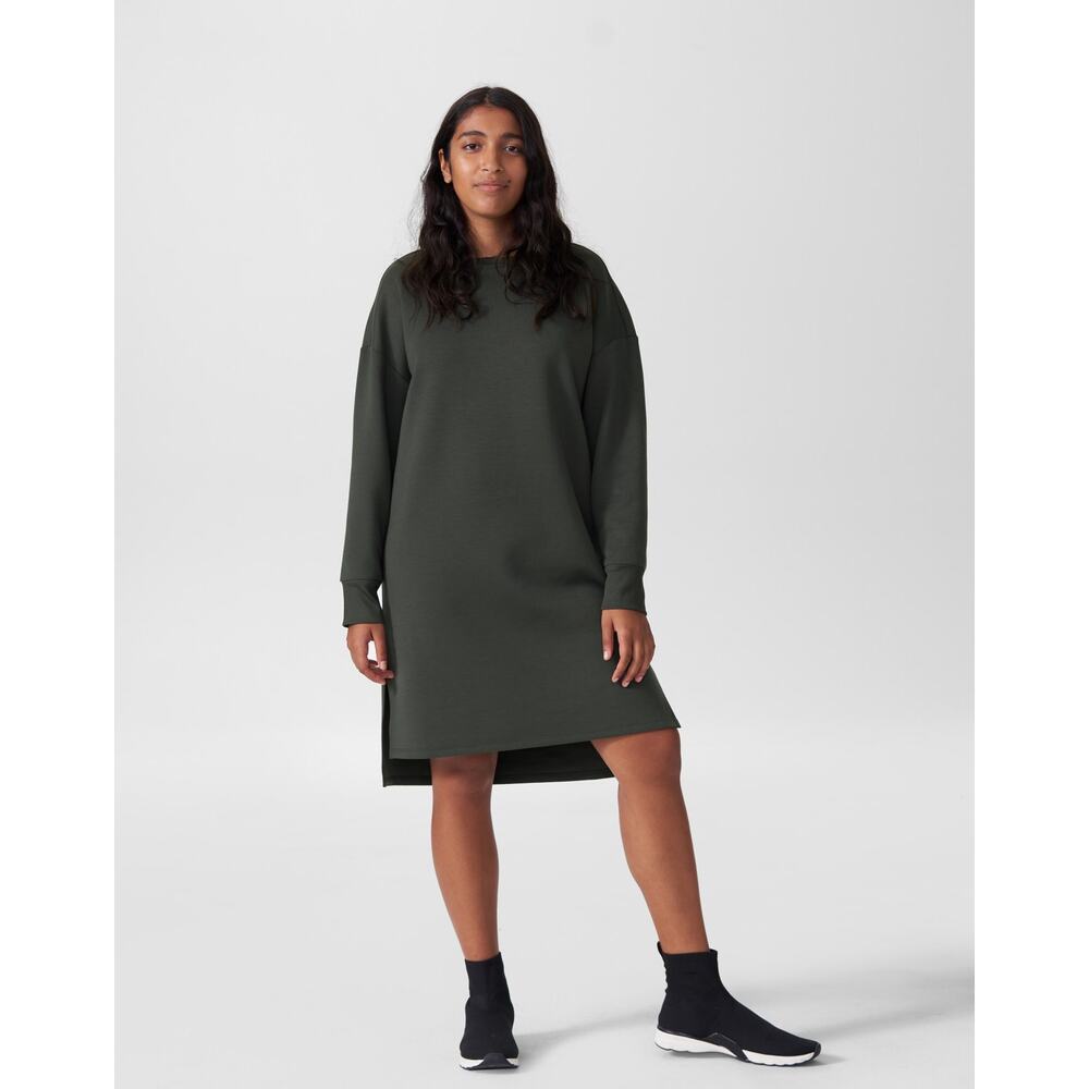 Universal Standard Rosie Side Slit Oversized Sweatshirt Dress Olive Green Size 0